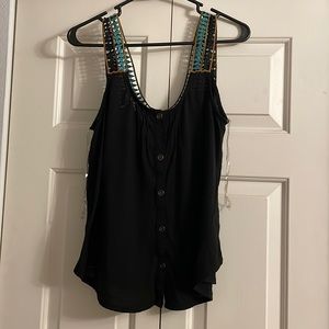 Daytrip Black Boho Sleeveless Top. Women’s Size M